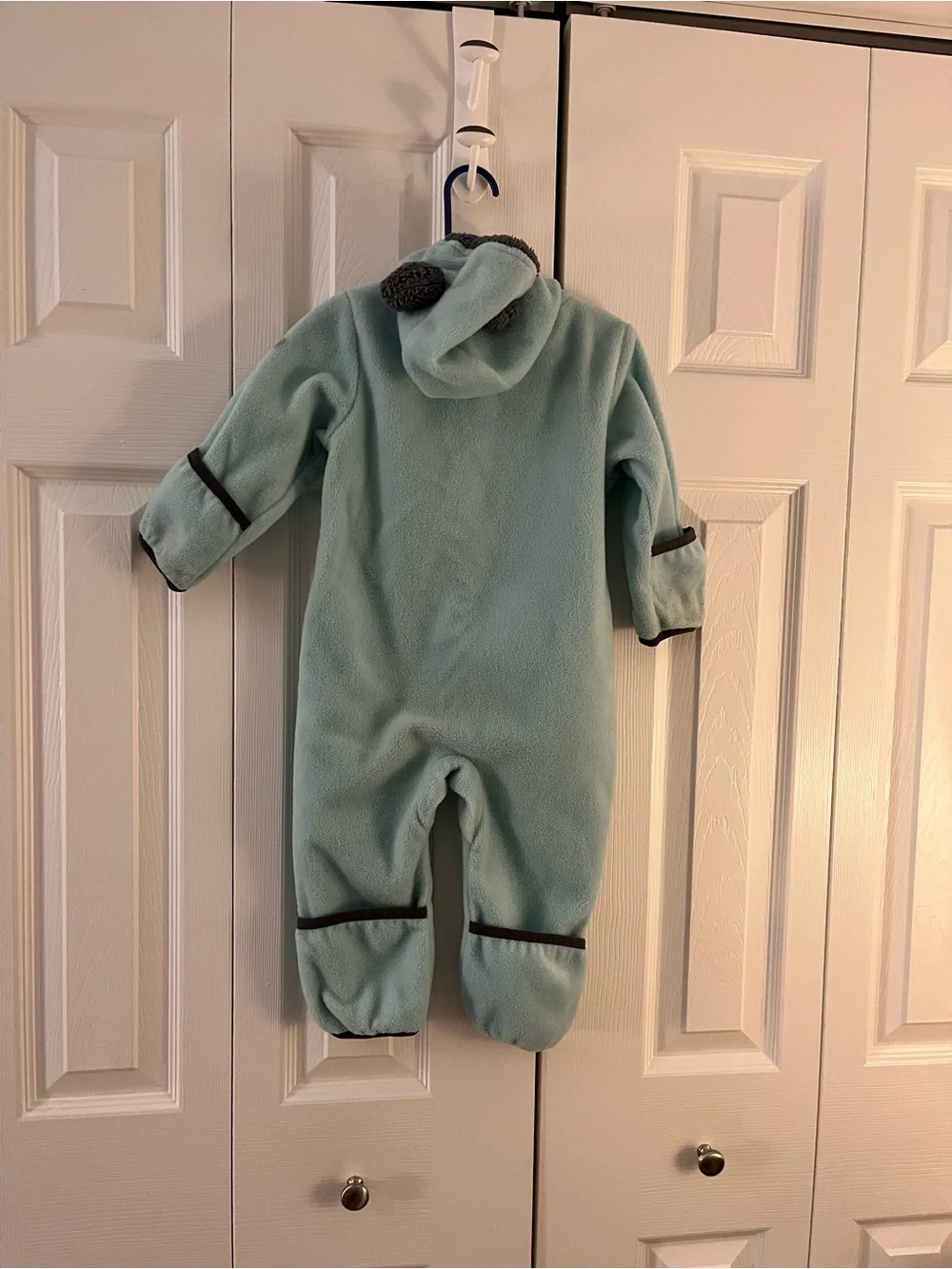 Cozy Light Blue Columbia Toddler Fleece Hooded One-Piece